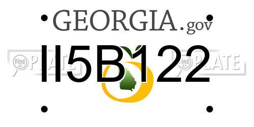 II5B122 Georgia License Plate