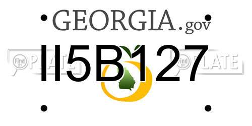 II5B127 Georgia License Plate
