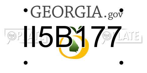 II5B177 Georgia License Plate