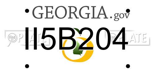 II5B204 Georgia License Plate