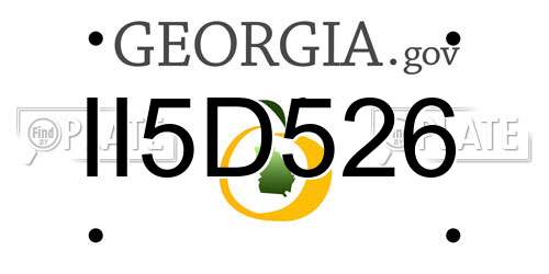 II5D526 Georgia License Plate