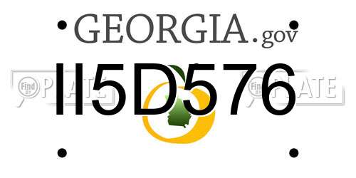 II5D576 Georgia License Plate