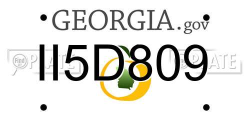 II5D809 Georgia License Plate