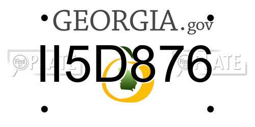 II5D876 Georgia License Plate