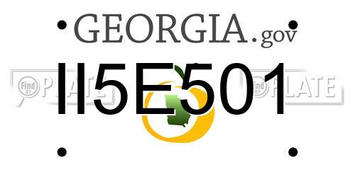 II5E501 Georgia License Plate