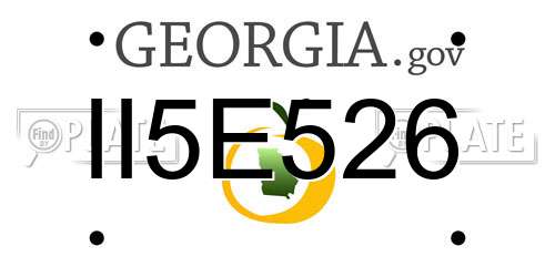 II5E526 Georgia License Plate