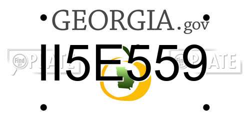 II5E559 Georgia License Plate