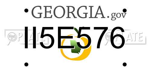 II5E576 Georgia License Plate