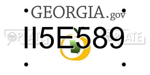 II5E589 Georgia License Plate