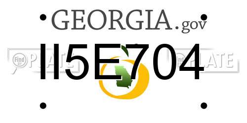 II5E704 Georgia License Plate