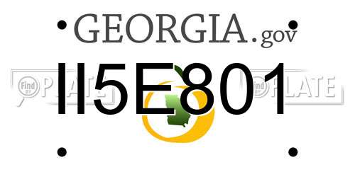 II5E801 Georgia License Plate