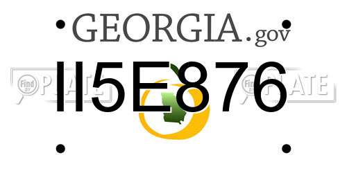 II5E876 Georgia License Plate