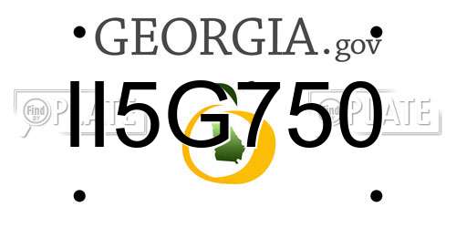 II5G750 Georgia License Plate