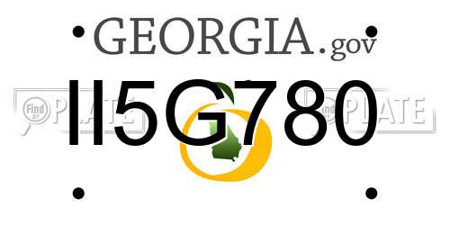 II5G780 Georgia License Plate