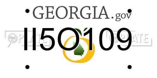 II5O109 Georgia License Plate