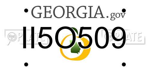 II5O509 Georgia License Plate