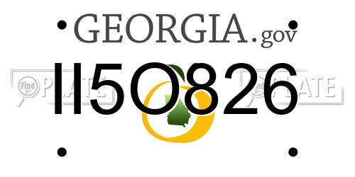 II5O826 Georgia License Plate