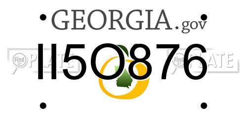 II5O876 Georgia License Plate