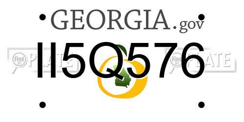 II5Q576 Georgia License Plate