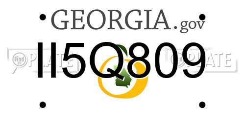 II5Q809 Georgia License Plate