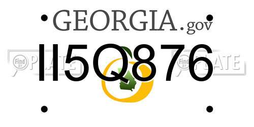 II5Q876 Georgia License Plate