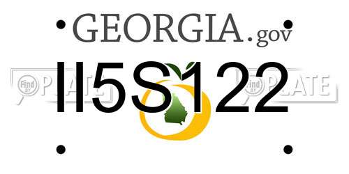 II5S122 Georgia License Plate