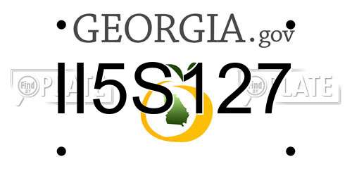 II5S127 Georgia License Plate