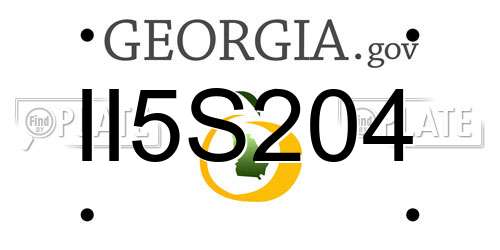 II5S204 Georgia License Plate