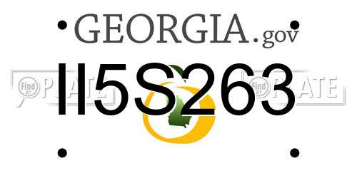 II5S263 Georgia License Plate