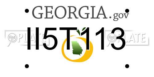 II5T113 Georgia License Plate