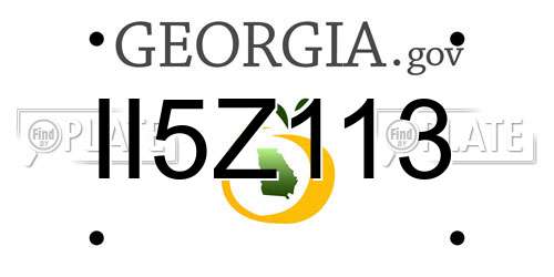II5Z113 Georgia License Plate