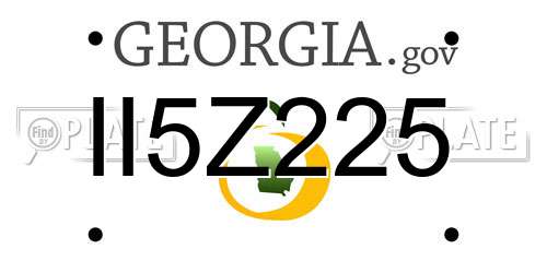 II5Z225 Georgia License Plate
