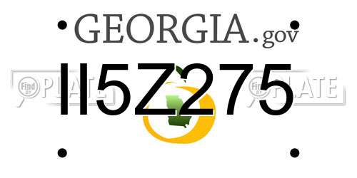 II5Z275 Georgia License Plate