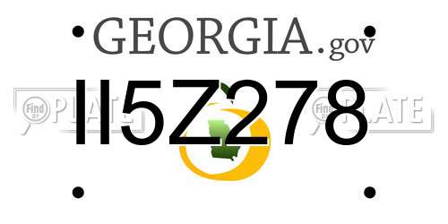 II5Z278 Georgia License Plate