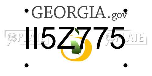 II5Z775 Georgia License Plate