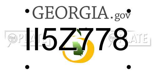 II5Z778 Georgia License Plate