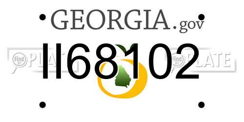 II68102 Georgia License Plate