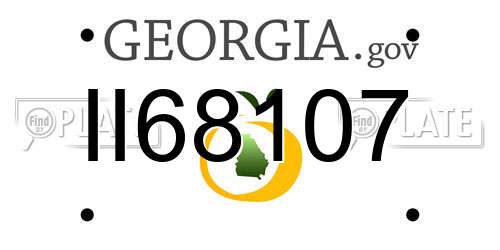 II68107 Georgia License Plate