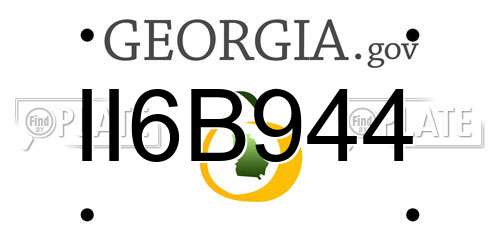 II6B944 Georgia License Plate