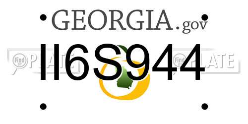 II6S944 Georgia License Plate