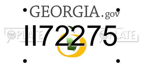 II72275 Georgia License Plate