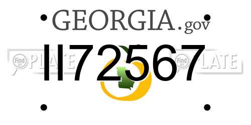 II72567 Georgia License Plate