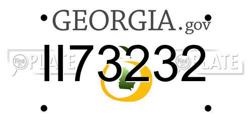II73232 Georgia License Plate