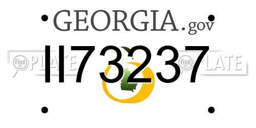 II73237 Georgia License Plate