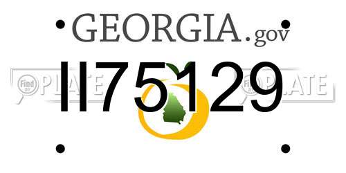 II75129 Georgia License Plate