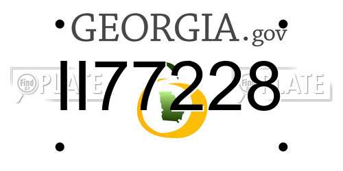 II77228 Georgia License Plate