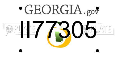 II77305 Georgia License Plate