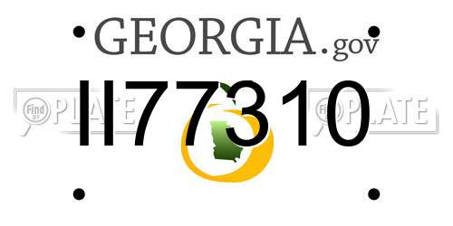 II77310 Georgia License Plate