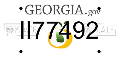 II77492 Georgia License Plate