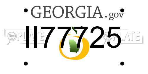 II77725 Georgia License Plate